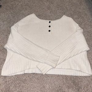 American eagle white cropped sweater